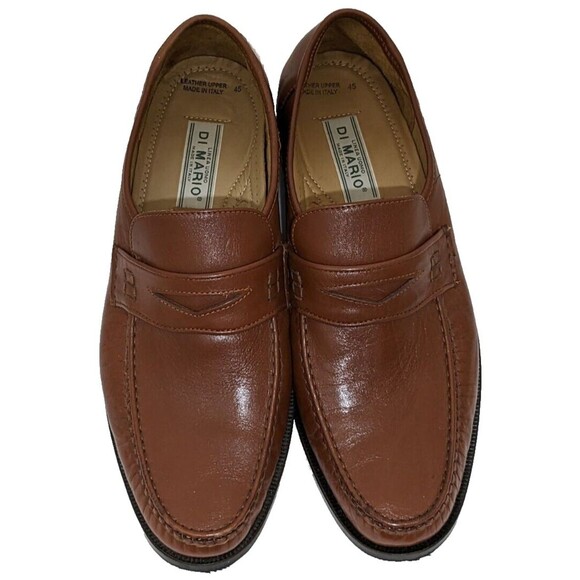 Linea Uomo Di Mario Loafers US 12 EU 45 Cognac Italy Worn Gently - Picture 7 of 11